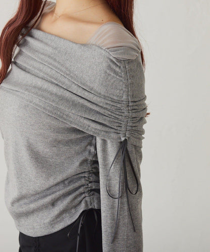 【one after another】一字肩上衣