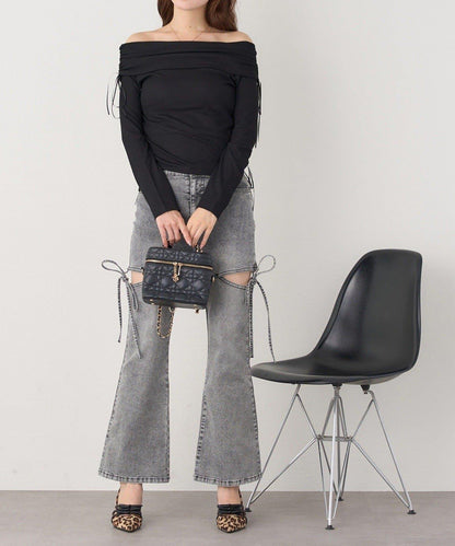 【one after another】一字肩上衣