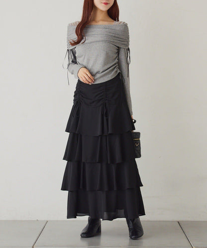 【one after another】一字肩上衣