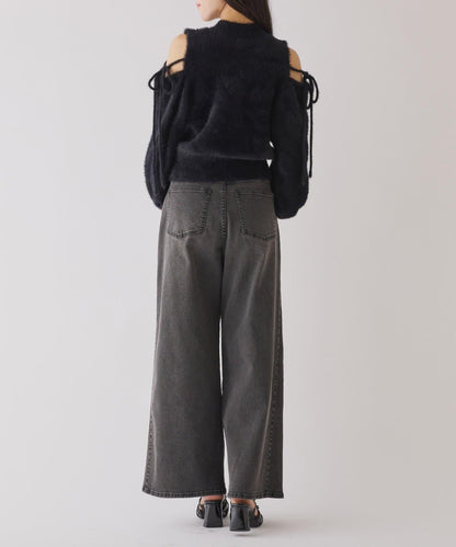 2way露肩長毛針織衫