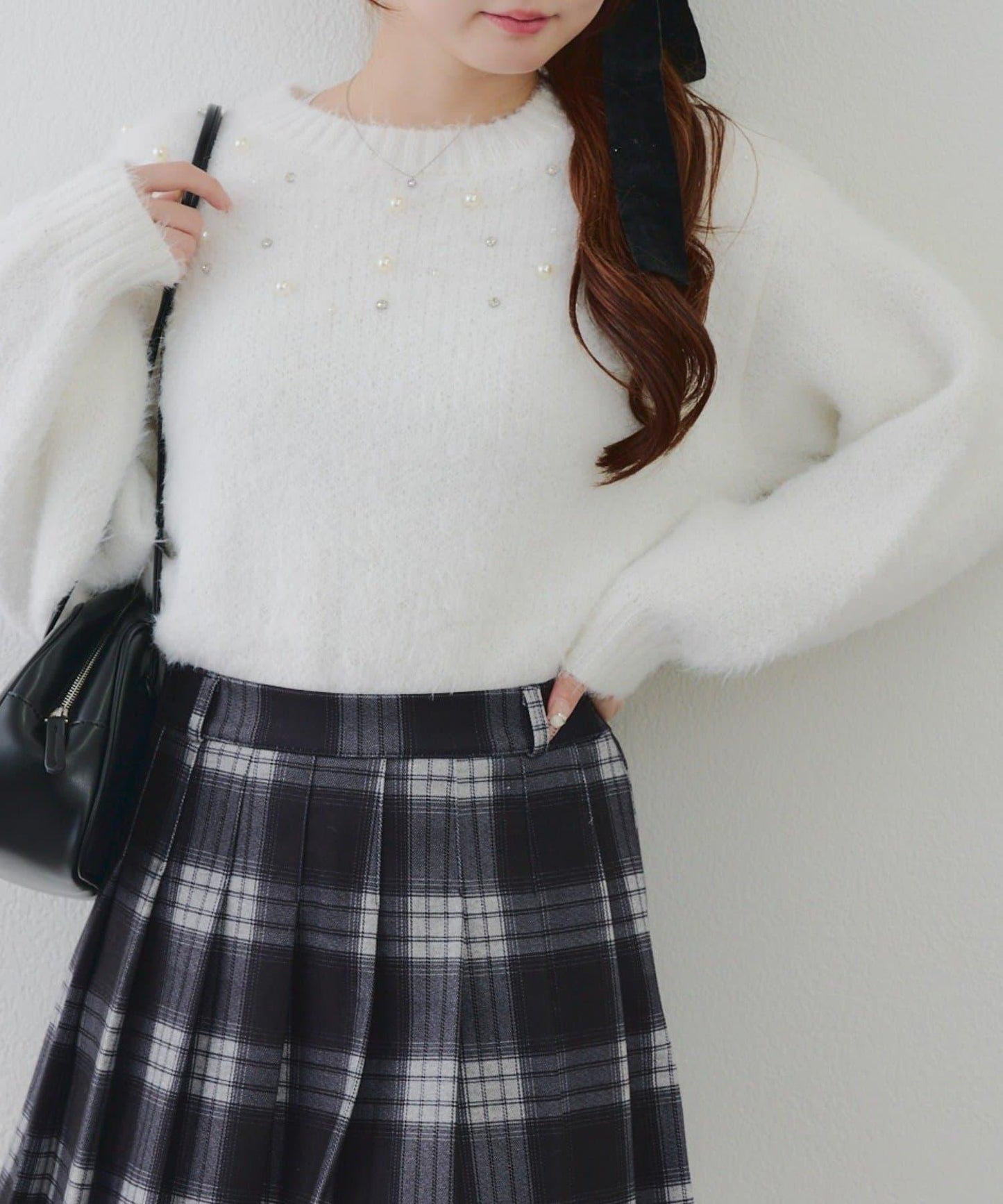 【RMAF】珠飾珍珠羽毛套頭衫