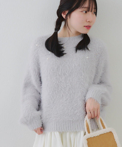 【RMAF】珠飾珍珠羽毛套頭衫