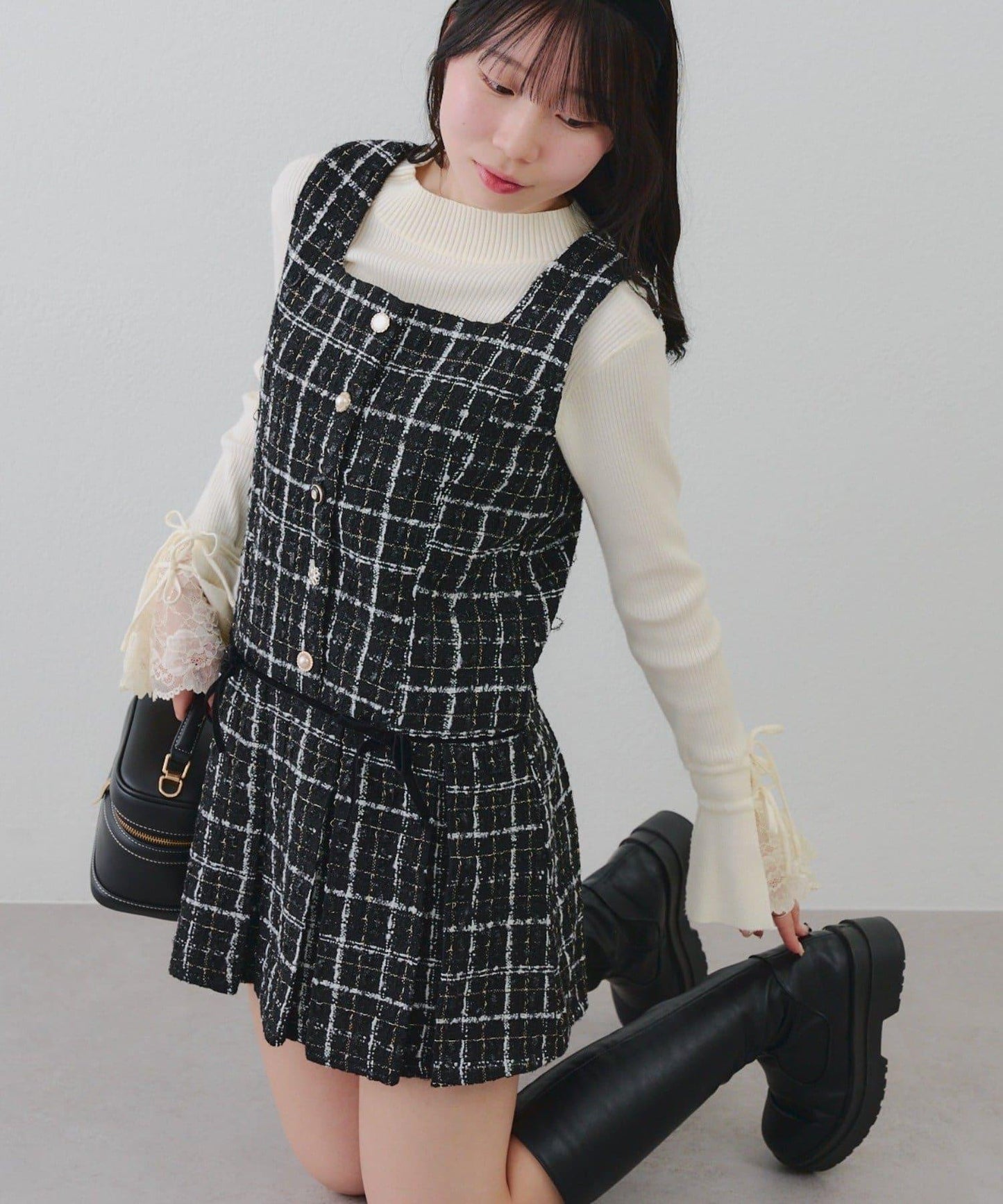 【RMAF】亮片花呢迷你連衣裙