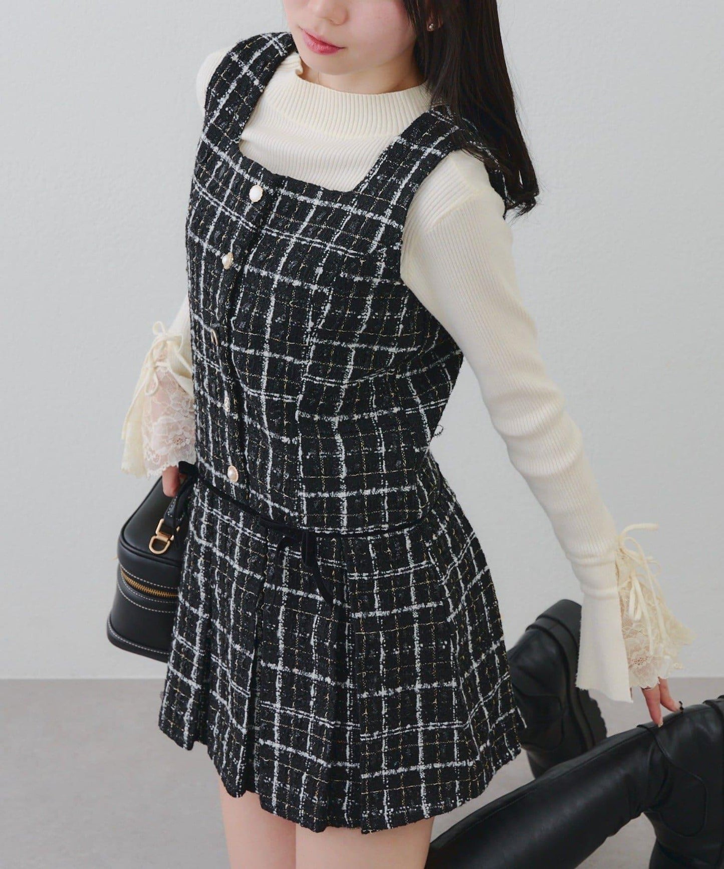 【RMAF】亮片花呢迷你連衣裙