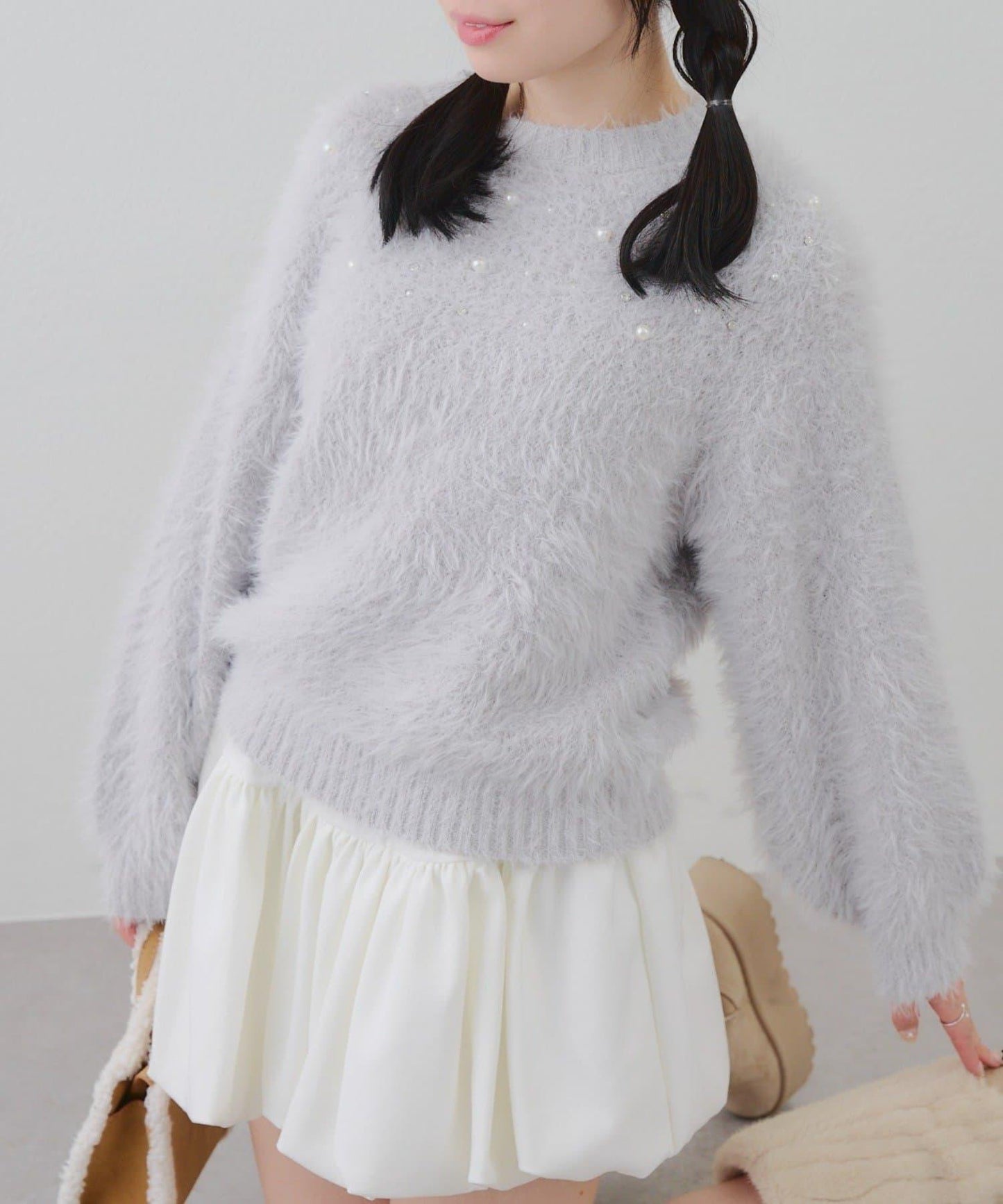 【RMAF】珠飾珍珠羽毛套頭衫