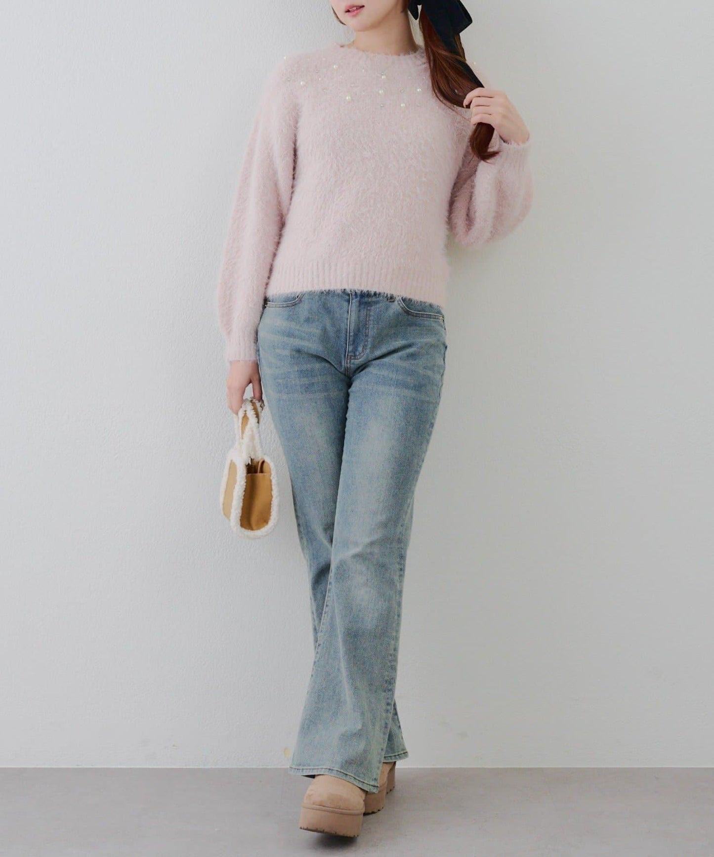 【RMAF】珠飾珍珠羽毛套頭衫