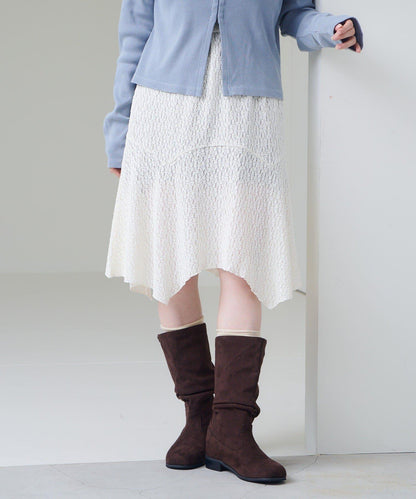 蕾絲不對稱半身裙
