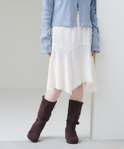蕾絲不對稱半身裙