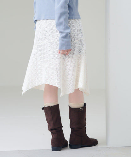 蕾絲不對稱半身裙