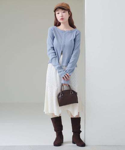 蕾絲不對稱半身裙