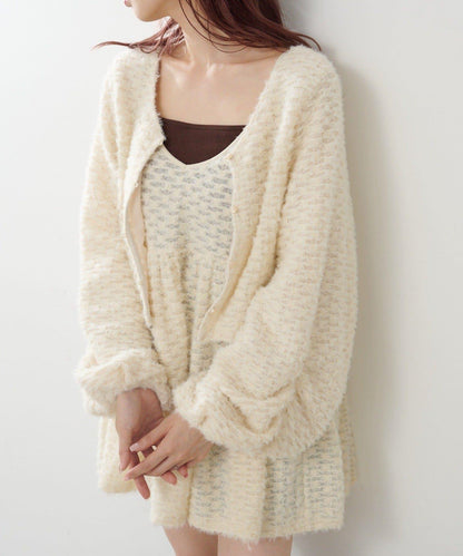 仿皮草長款上衣