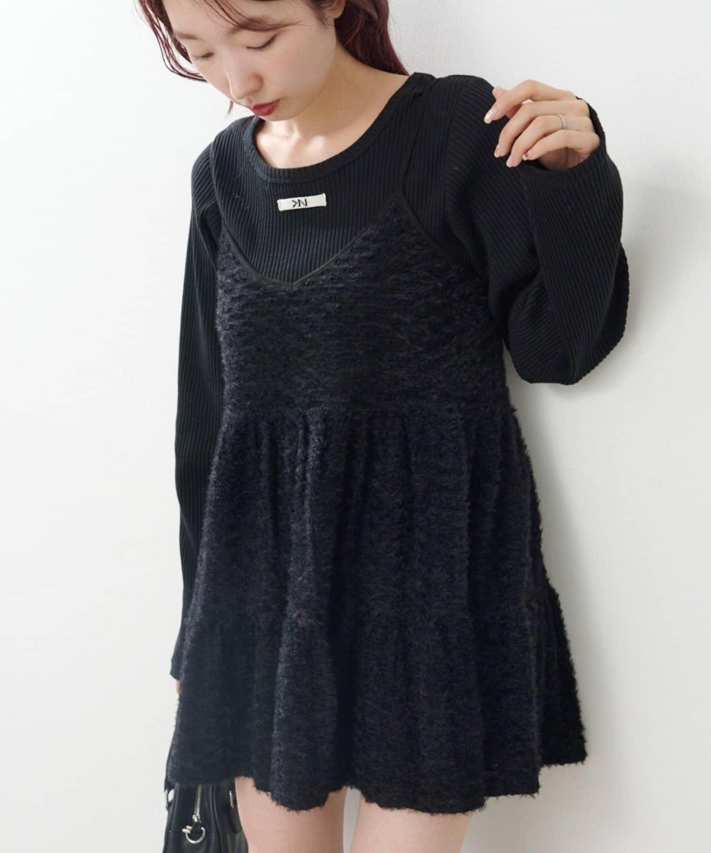 仿皮草長款上衣