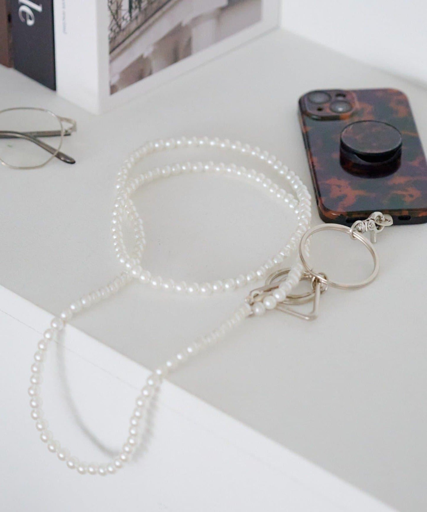 珍珠手機斜挎包