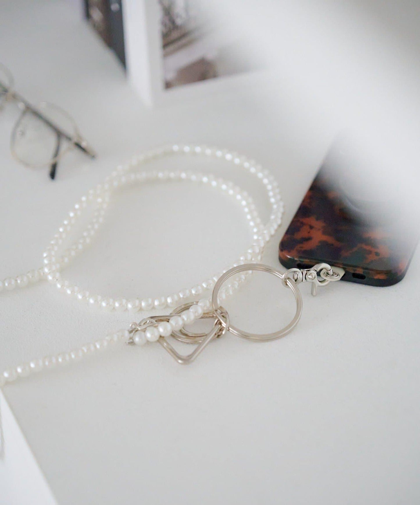 珍珠手機斜挎包