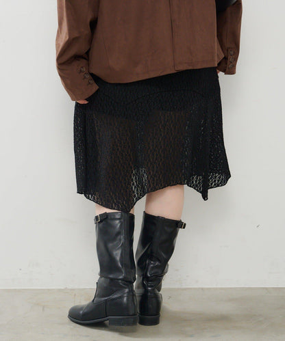 蕾絲不對稱半身裙