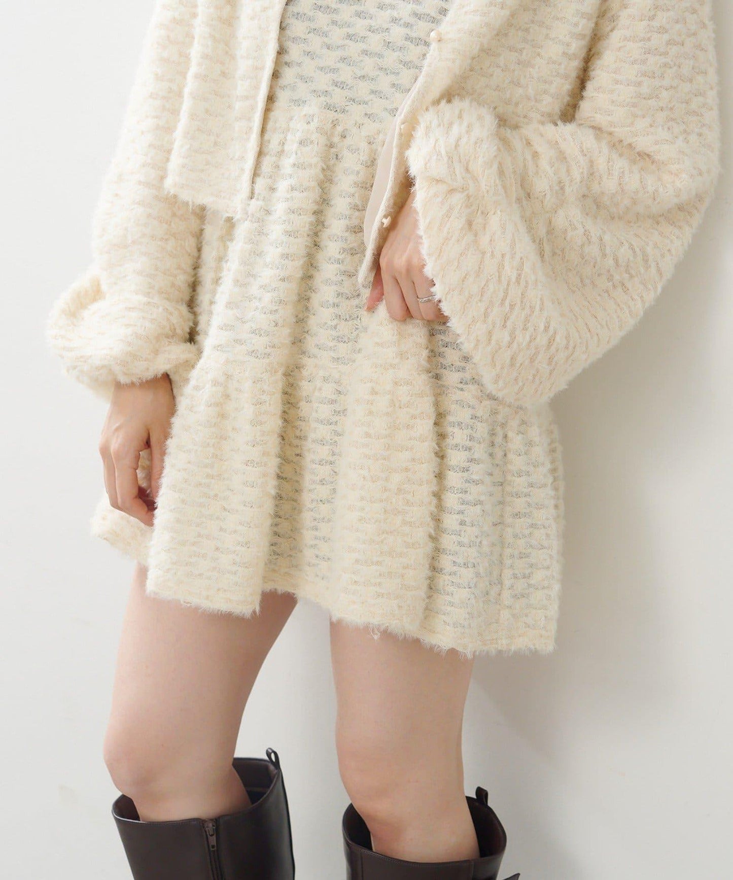 仿皮草長款上衣