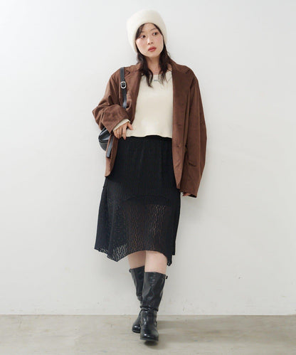 蕾絲不對稱半身裙