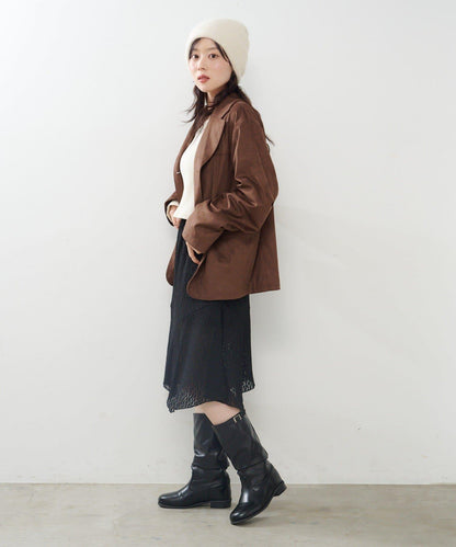 蕾絲不對稱半身裙