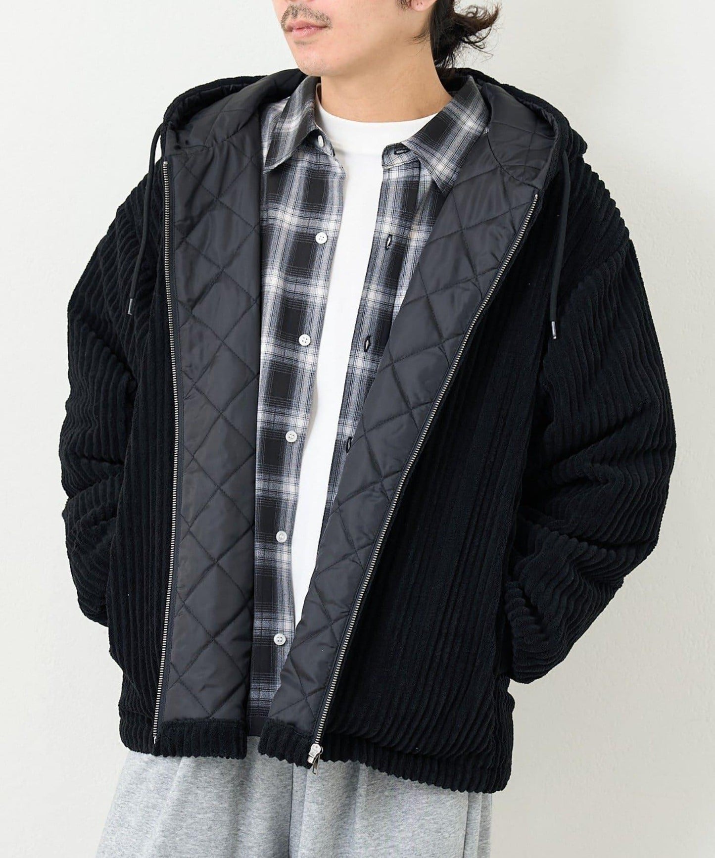 【男女同款】BM燈芯絨加棉連帽外套