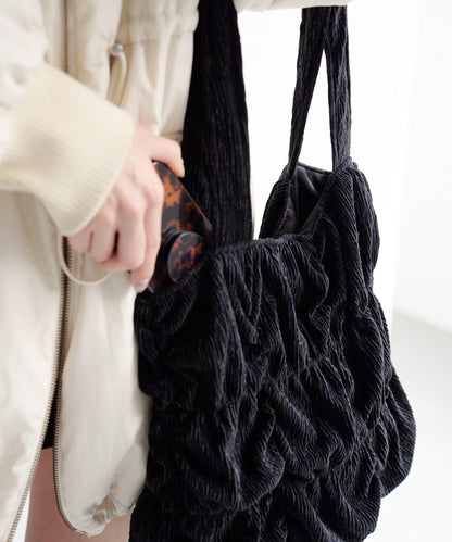 天鵝絨波紋托特包
