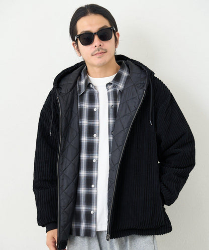 【男女同款】BM燈芯絨加棉連帽外套