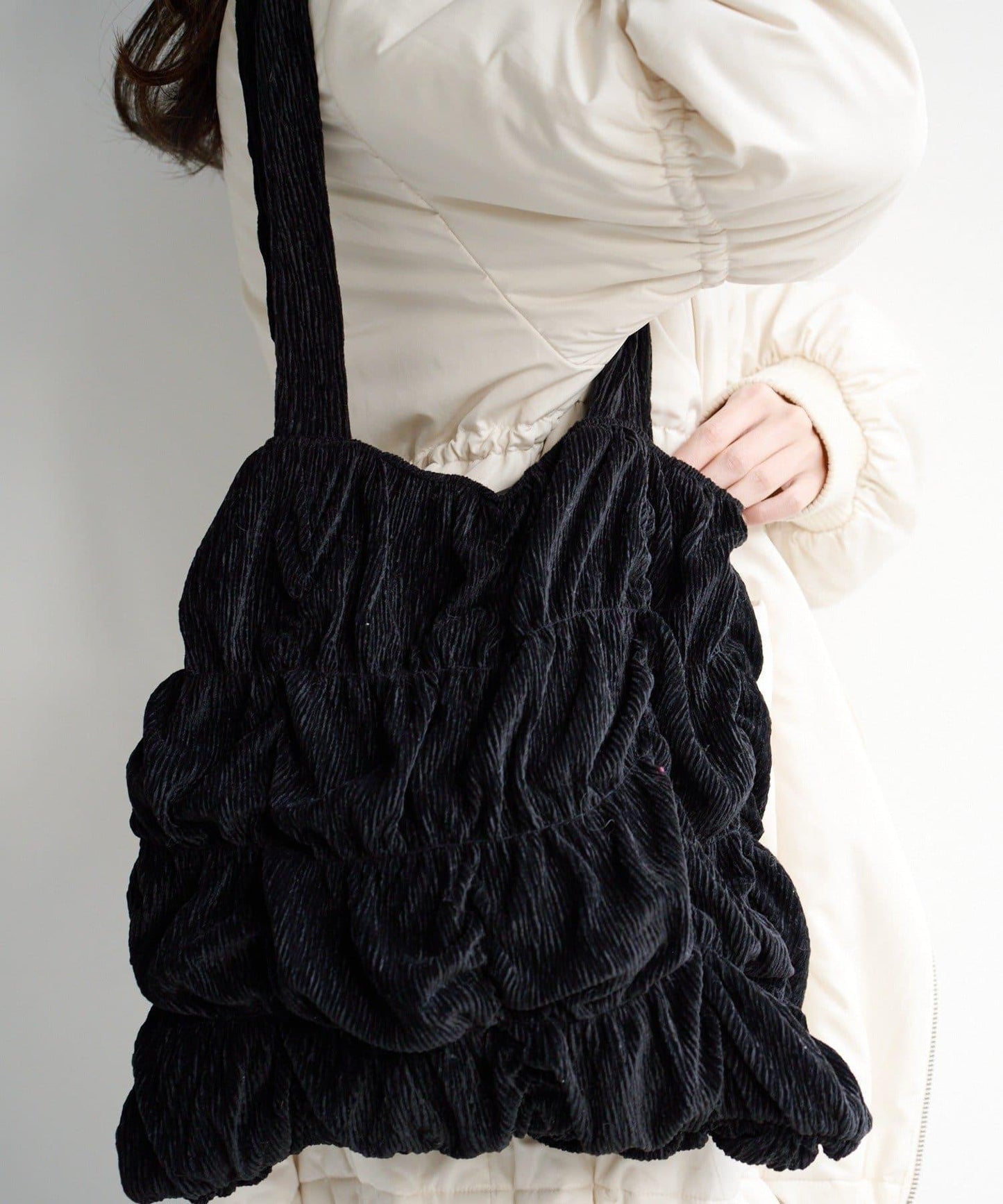 天鵝絨波紋托特包