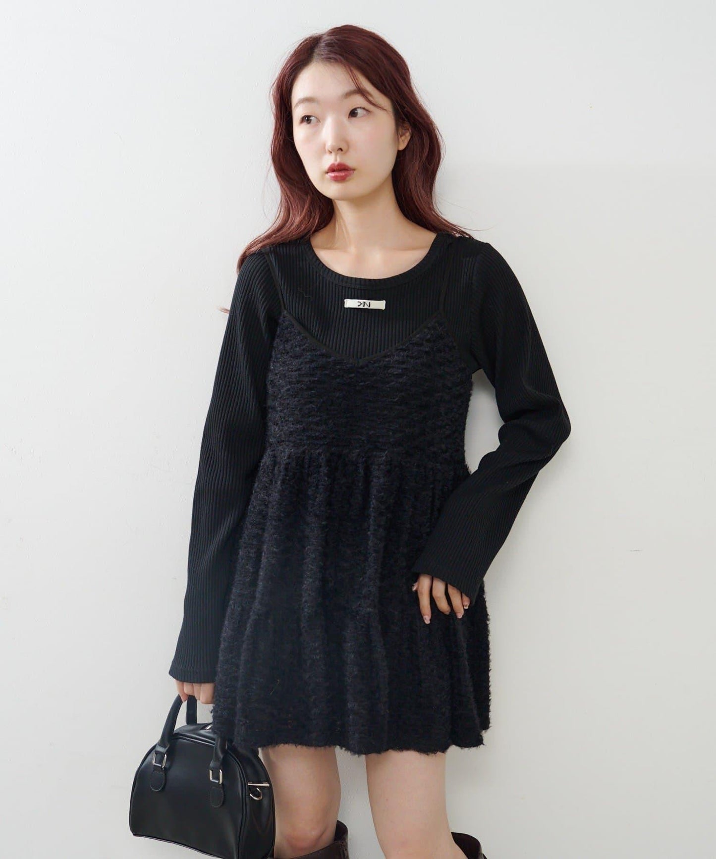 仿皮草長款上衣