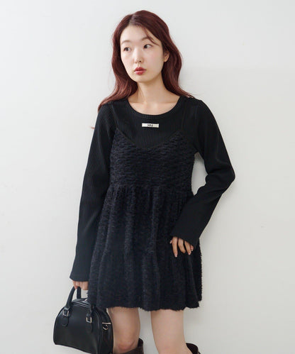 仿皮草長款上衣