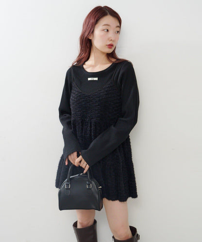 仿皮草長款上衣