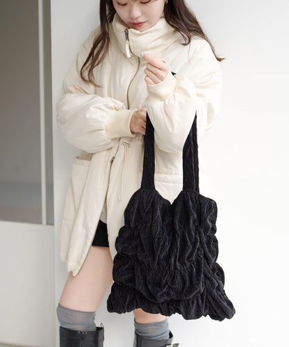 天鵝絨波紋托特包