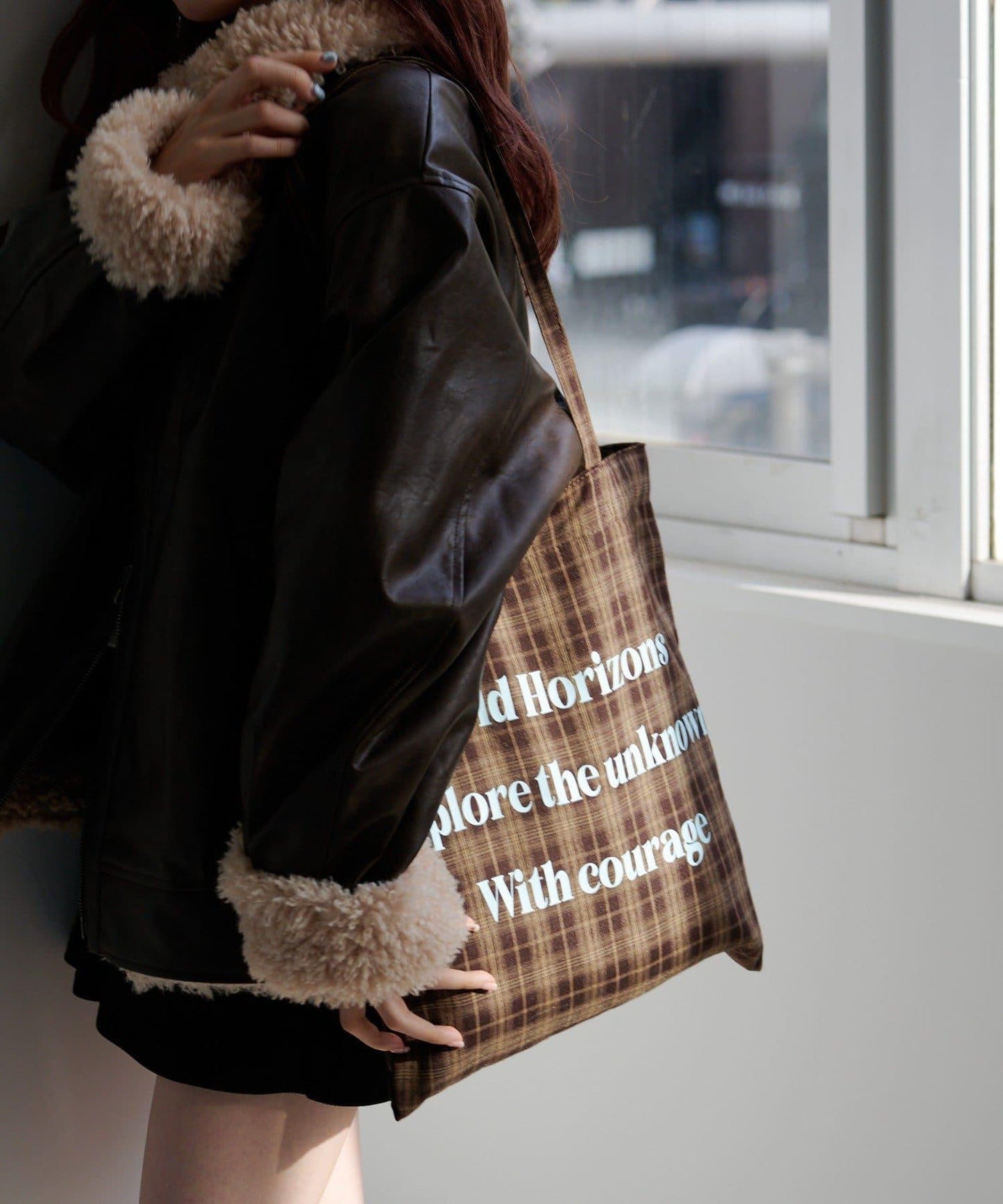 【格紋&豹紋】Logo Muse托特包