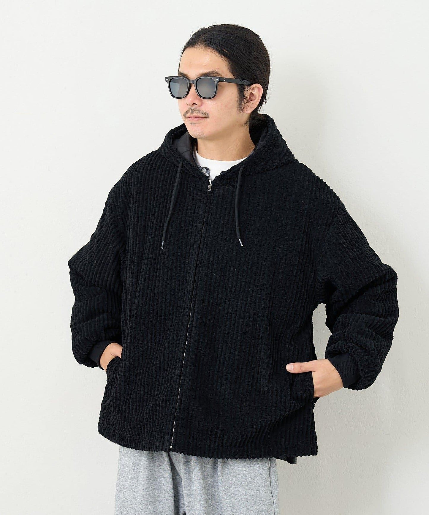 【男女同款】BM燈芯絨加棉連帽外套