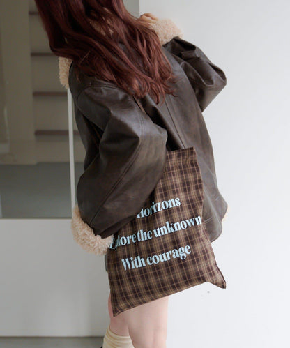 【格紋&豹紋】Logo Muse托特包