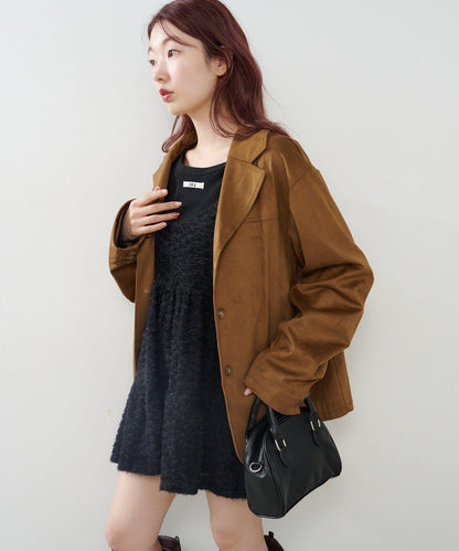 仿皮草長款上衣