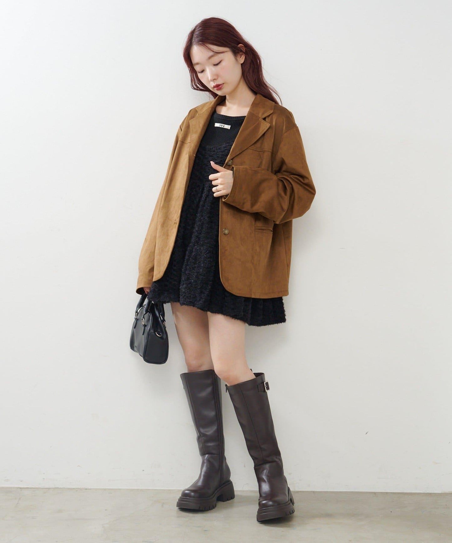 仿皮草長款上衣