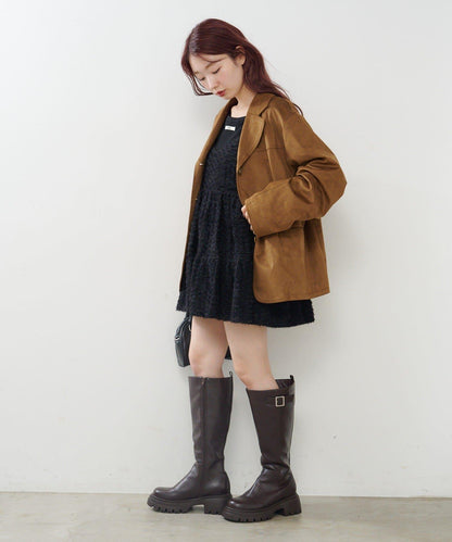 仿皮草長款上衣