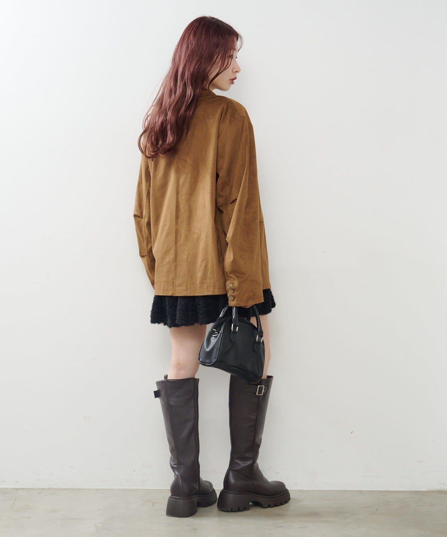 仿皮草長款上衣