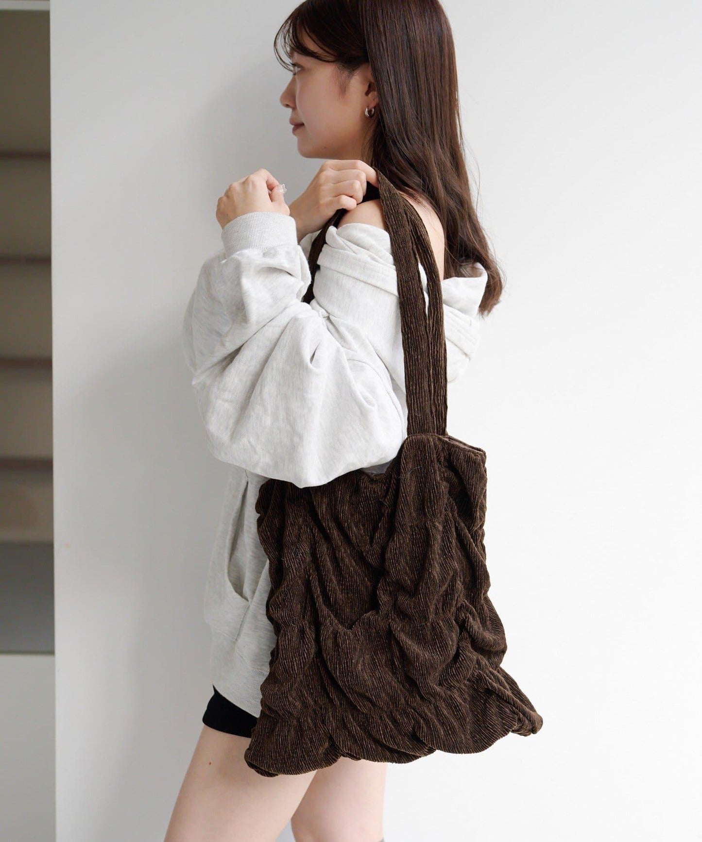 天鵝絨波紋托特包