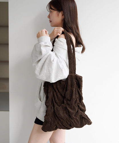 天鵝絨波紋托特包