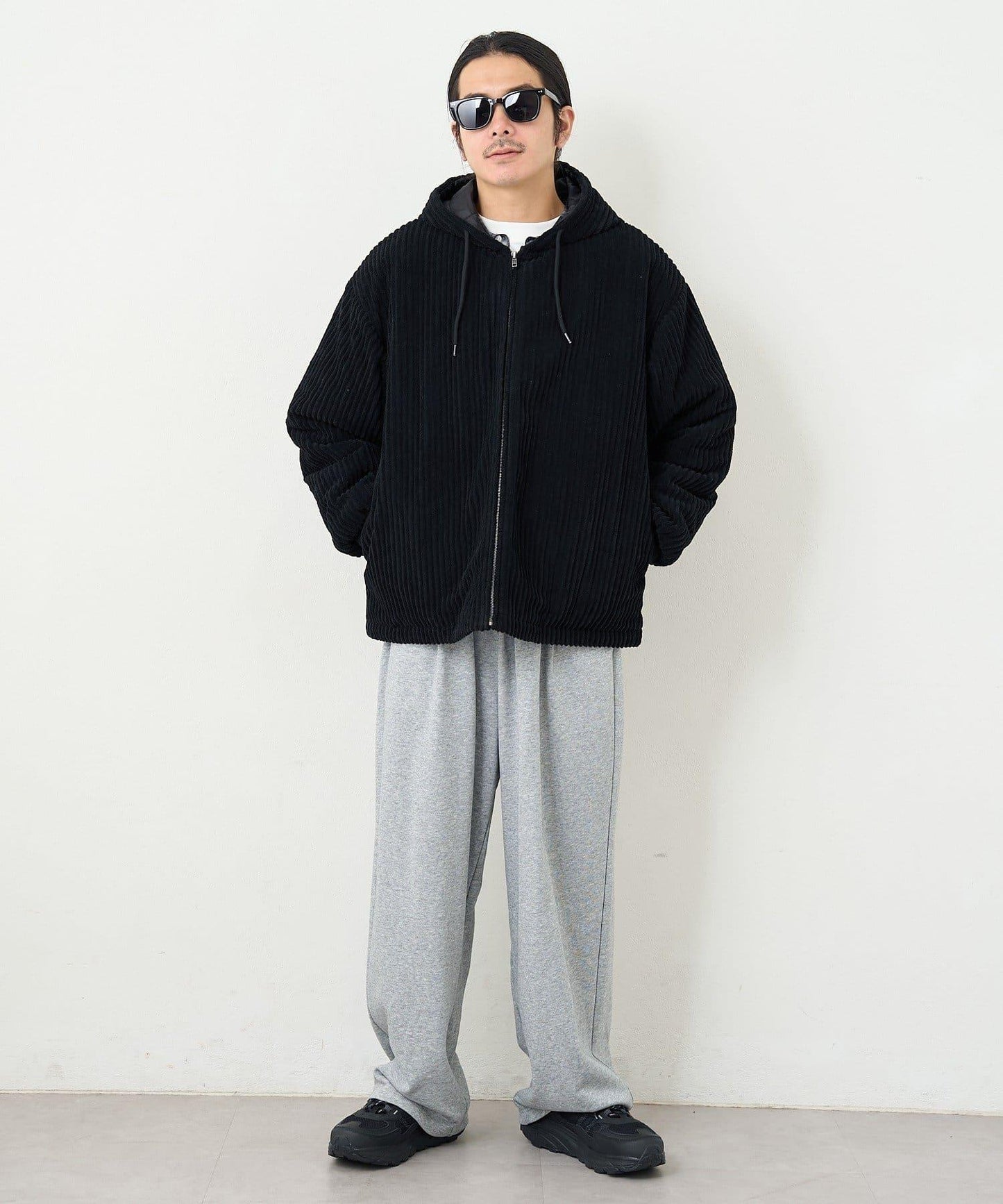 【男女同款】BM燈芯絨加棉連帽外套