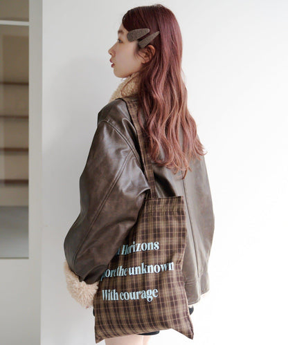 【格紋&豹紋】Logo Muse托特包