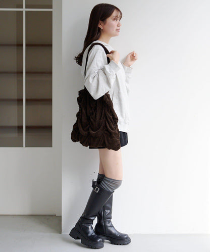 天鵝絨波紋托特包