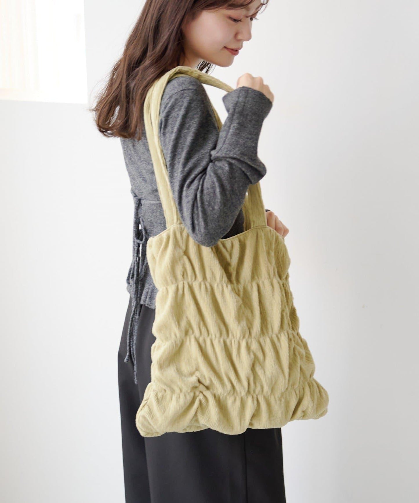 天鵝絨波紋托特包