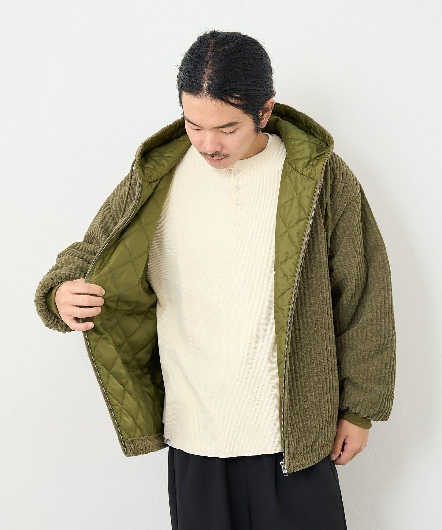 【男女同款】BM燈芯絨加棉連帽外套