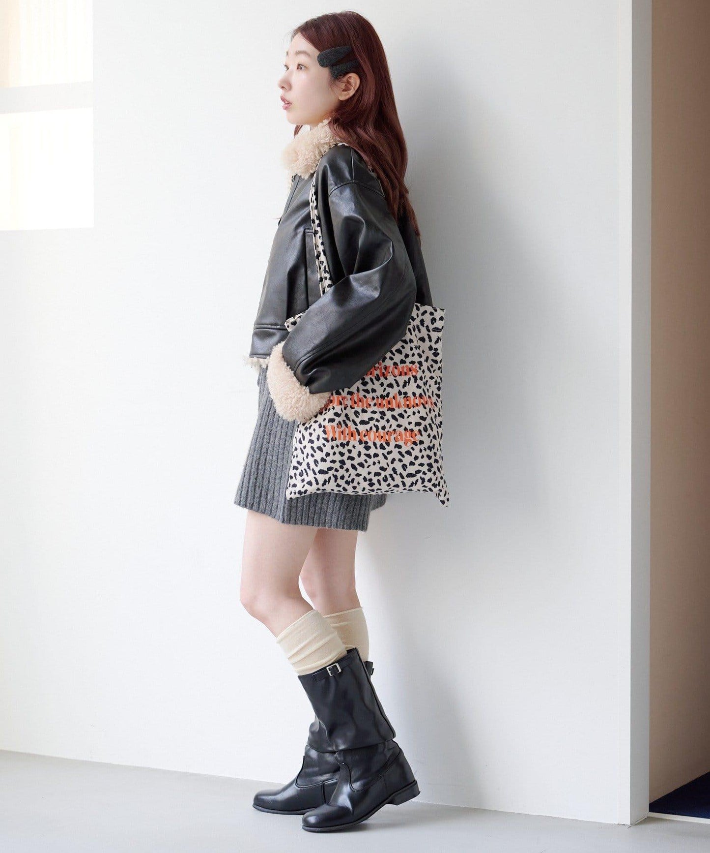 【格紋&豹紋】Logo Muse托特包