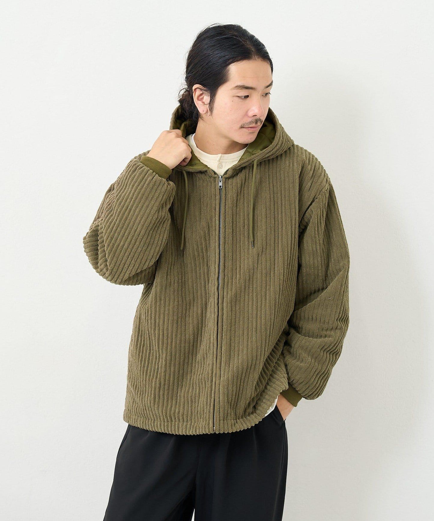 【男女同款】BM燈芯絨加棉連帽外套