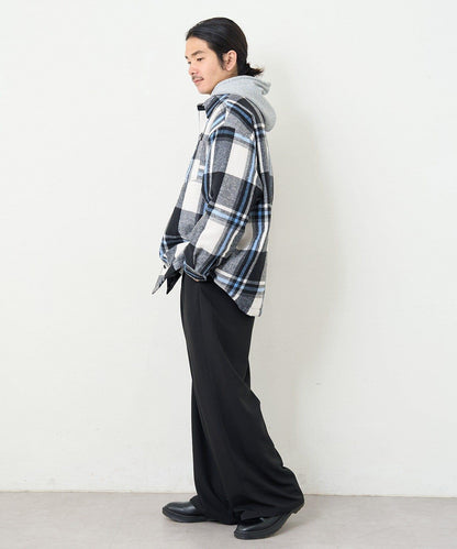 【男女同款】BM格紋加棉襯衫夾克