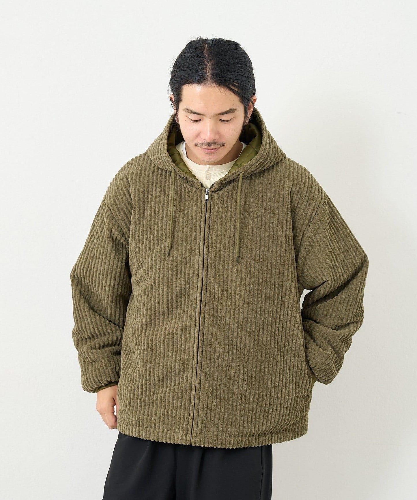 【男女同款】BM燈芯絨加棉連帽外套