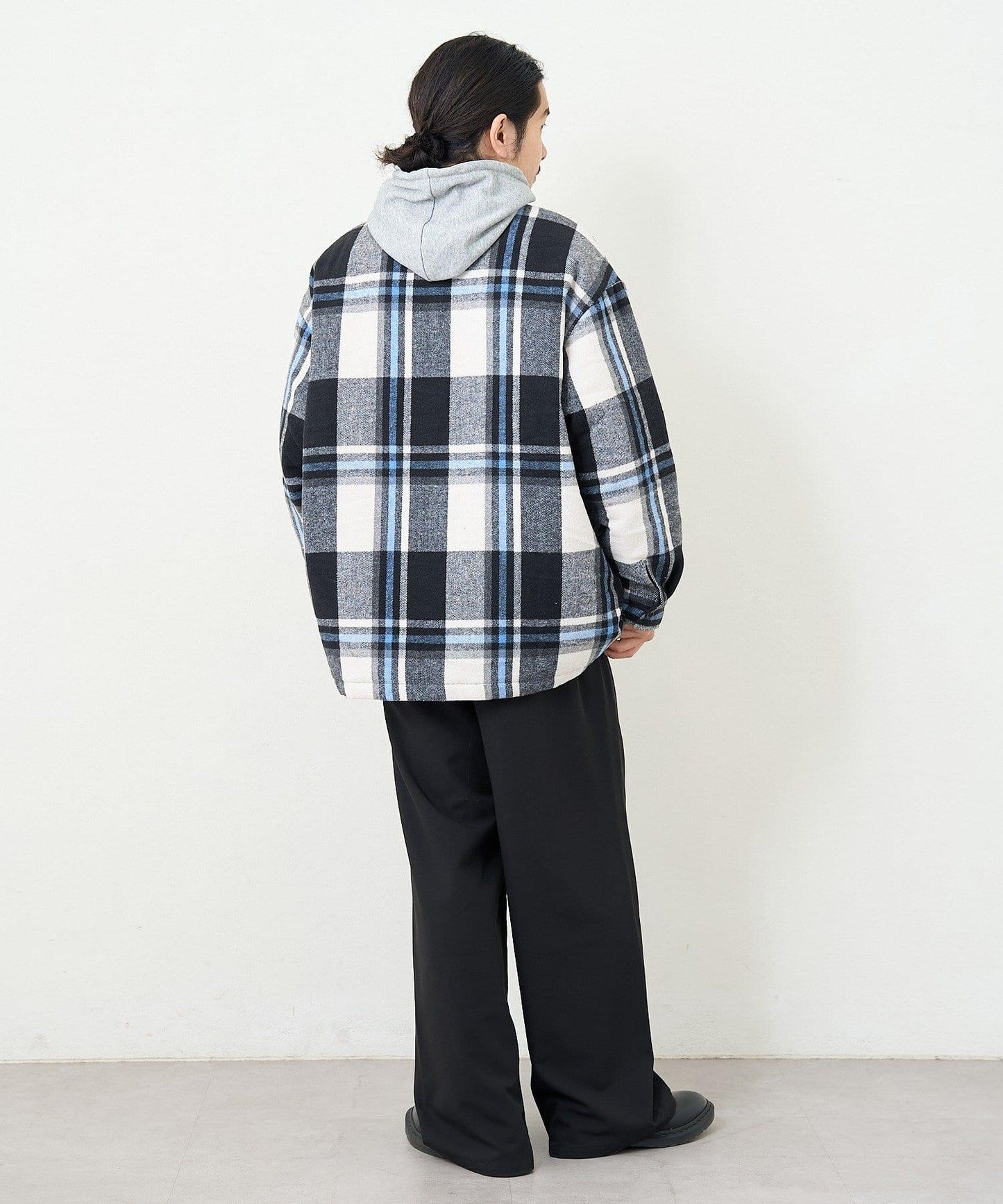 【男女同款】BM格紋加棉襯衫夾克