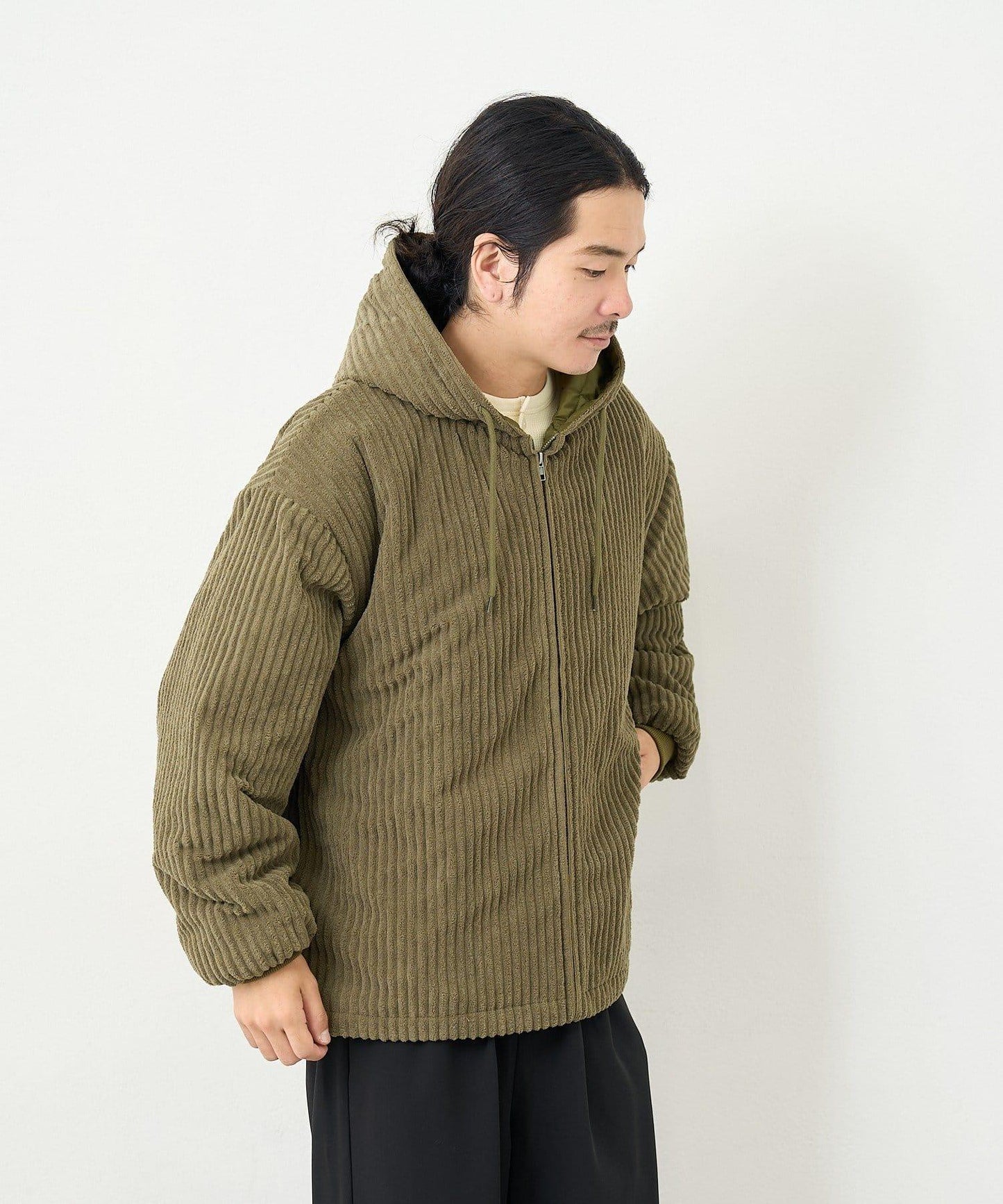 【男女同款】BM燈芯絨加棉連帽外套